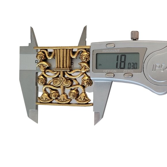 Metropolitan Museum of Art Gold Tone Corbel Flower Tree of Life Pin Brooch, M601 - Picture 9 of 10